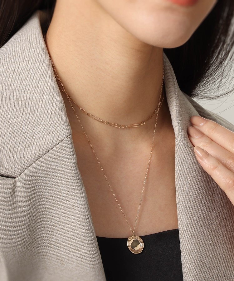 ココシュニック(COCOSHNIK)のK10オーバルひねりチェーン ネックレス11