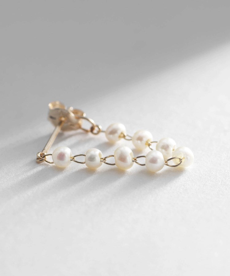 K10パールチェーン フープピアス（ピアス） | COCOSHNIK