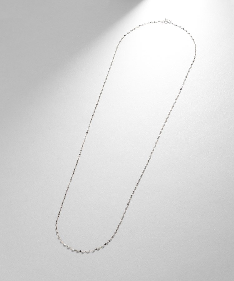 ココシュニック(COCOSHNIK)のプラチナ フラワークロスチェーン ロングネックレス(65cm)4