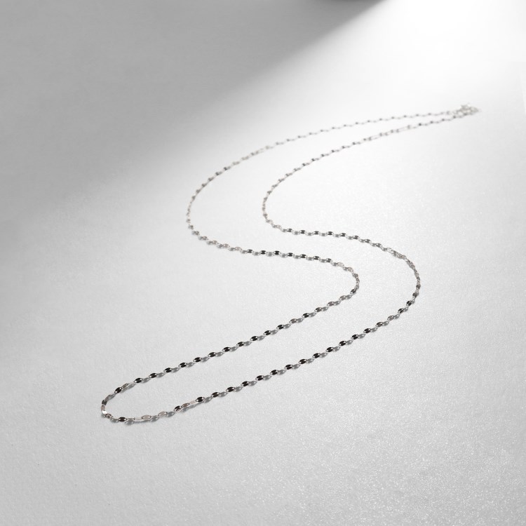 ココシュニック(COCOSHNIK)のプラチナ フラワークロスチェーン ロングネックレス(65cm) ネックレス