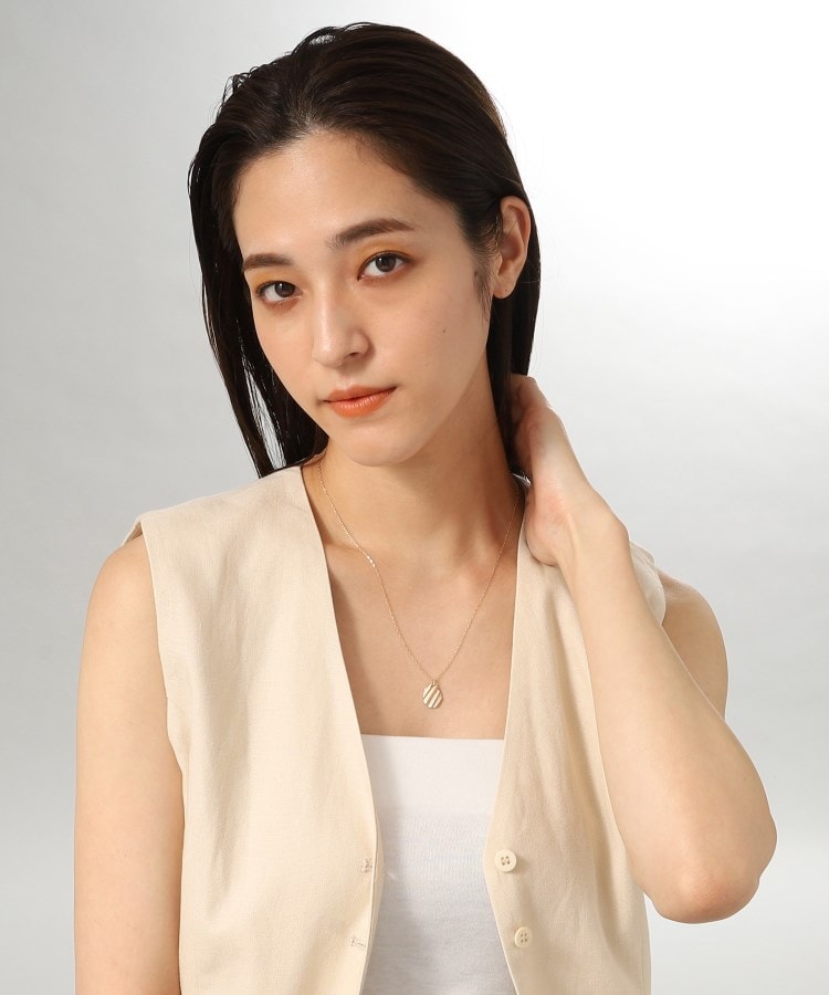 ダイヤゴナルパターンプレート ネックレス
