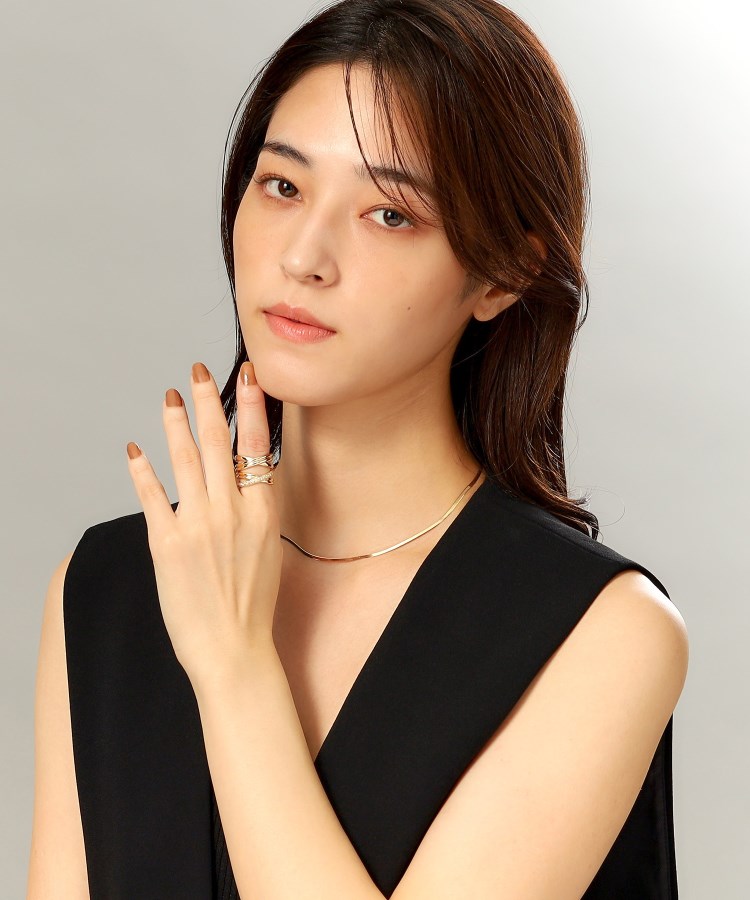 ココシュニック(COCOSHNIK)のK18ダイヤモンド クロスライン リング6
