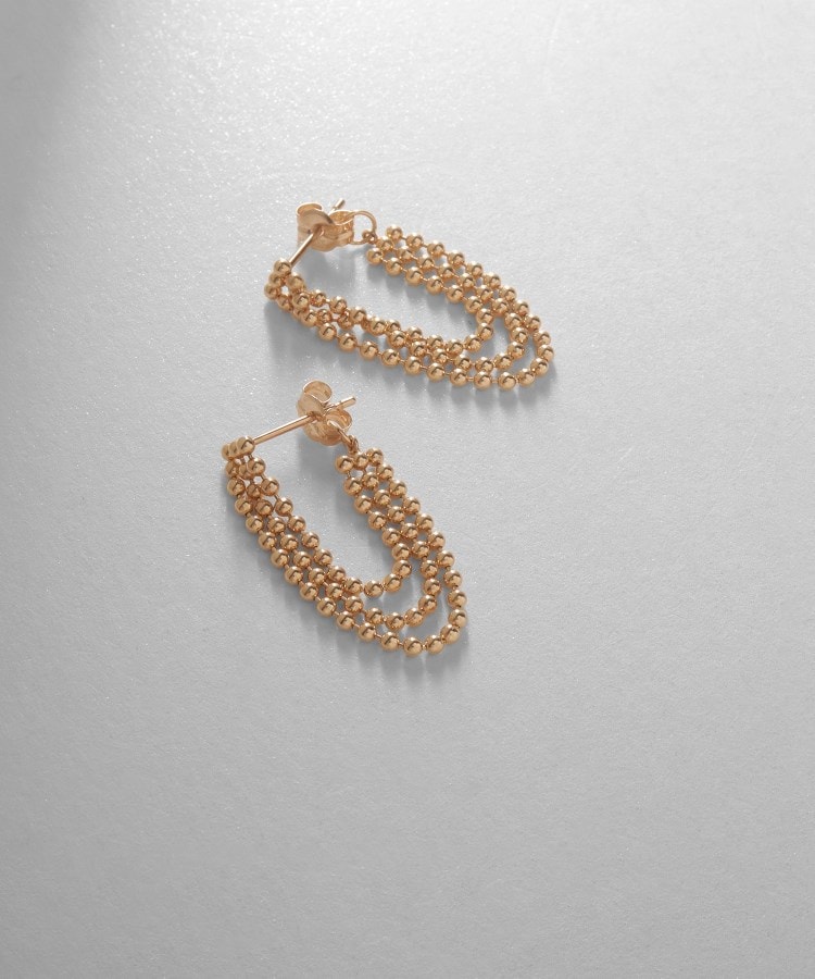 K10ボール3連チェーン フープピアス(ピアス) | COCOSHNIK K10ボール3連チェーン フープピアス(ピアス) | COCOSHNIK
