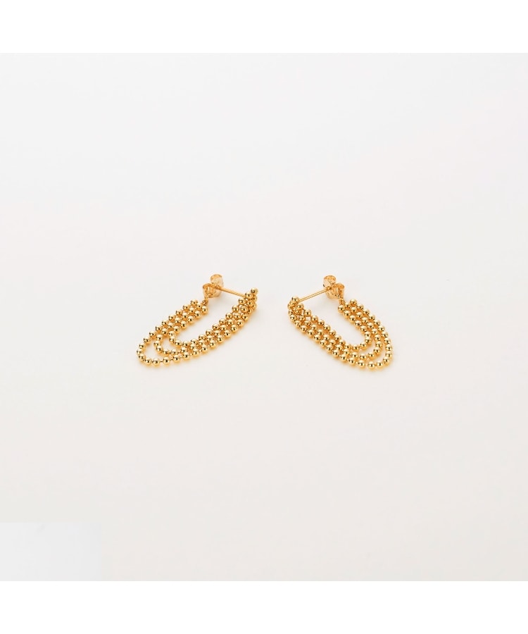 K10ボール3連チェーン フープピアス(ピアス) | COCOSHNIK K10ボール3連チェーン フープピアス(ピアス) | COCOSHNIK