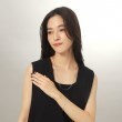 ココシュニック(COCOSHNIK)のプラチナ ダブルフラワークロス ネックレス（60cm）6