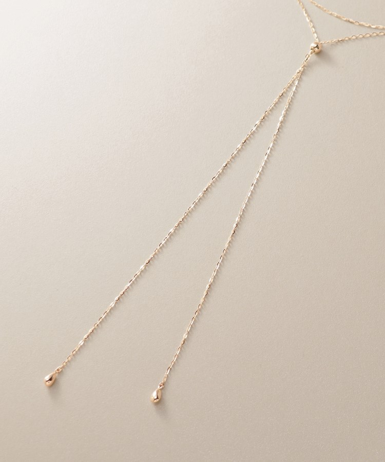 K10中空ペアシェイプロングラリエット ネックレス(ネックレス K10中空ペアシェイプロングラリエット ネックレス(ネックレス