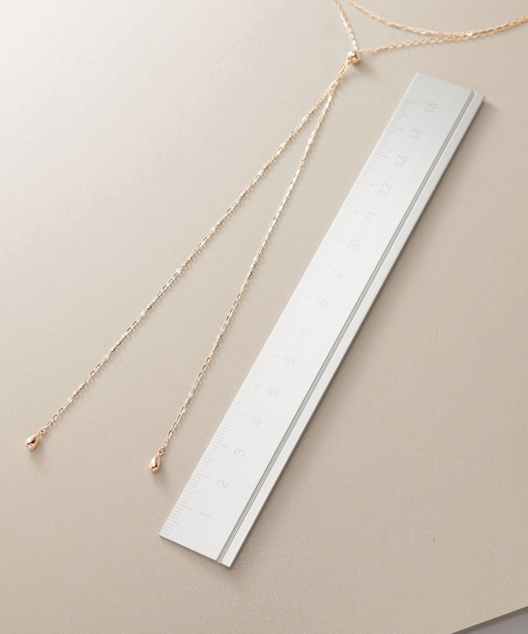 ココシュニック(COCOSHNIK)のK10中空ペアシェイプロングラリエット ネックレス6