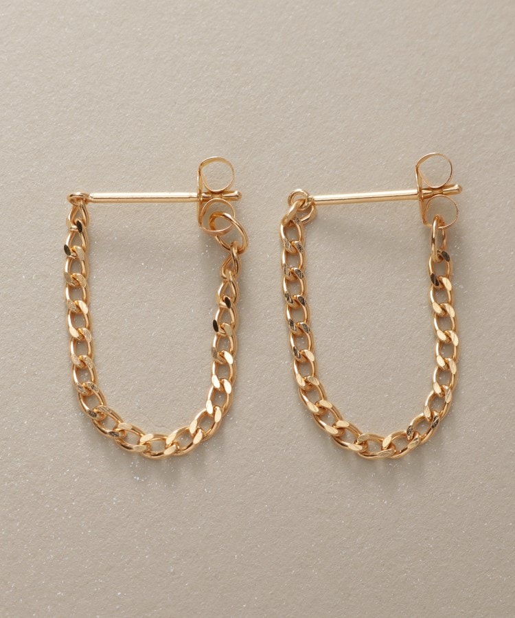 K18キヘイチェーン フープピアス(ピアス) | COCOSHNIK K18キヘイチェーン フープピアス(ピアス) | COCOSHNIK