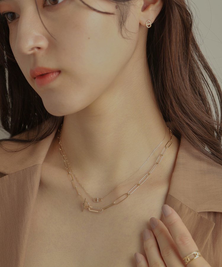 K10ダイヤモンド PCモチーフセパレート ネックレス(ネックレス K10ダイヤモンド PCモチーフセパレート ネックレス(ネックレス