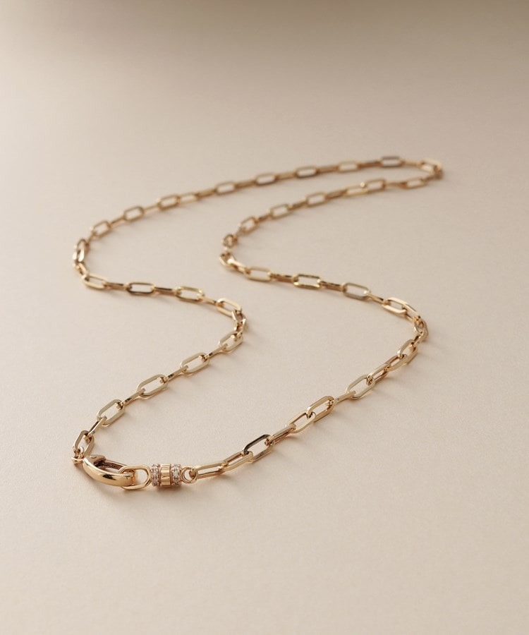 ココシュニック(COCOSHNIK)のK10ダイヤモンド 中空プリム縦溝クラスプ ネックレス1