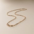 ココシュニック(COCOSHNIK)のK10ダイヤモンド 中空プリム縦溝クラスプ ネックレス イエローゴールド(104)
