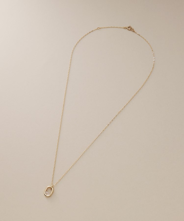 K10ダイヤモンド プリンセスカット ひし形ネックレス