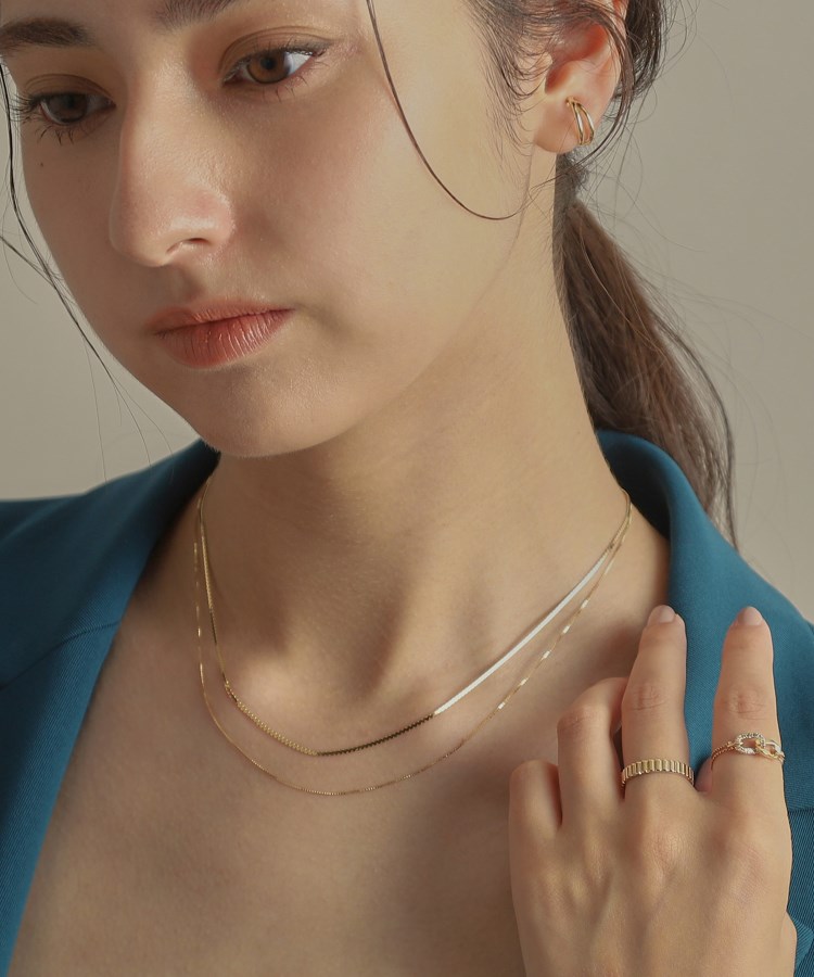 ココシュニック(COCOSHNIK)のK10ベネフラット×ベネレイヤード ネックレス10