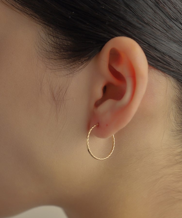 K10カットチェーン フープピアス（片耳用）（ピアス