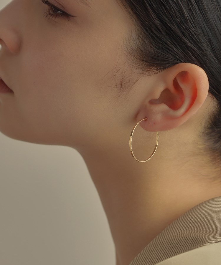 K10フォールディング フープピアス(ピアス) | COCOSHNIK K10フォールディング フープピアス(ピアス) | COCOSHNIK