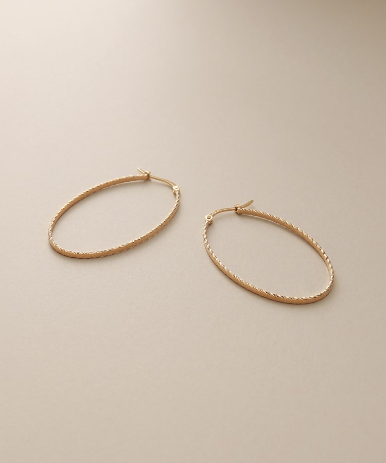 K10サイドカットオーバル フープピアス(ピアス) | COCOSHNIK K10サイドカットオーバル フープピアス(ピアス) | COCOSHNIK