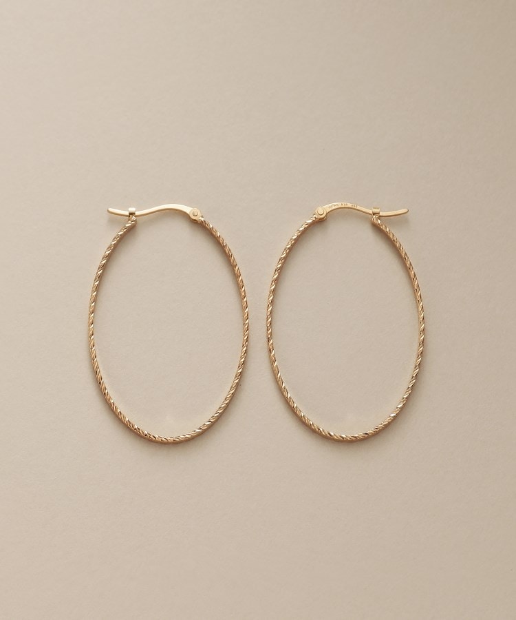 K10サイドカットオーバル フープピアス(ピアス) | COCOSHNIK K10サイドカットオーバル フープピアス(ピアス) | COCOSHNIK