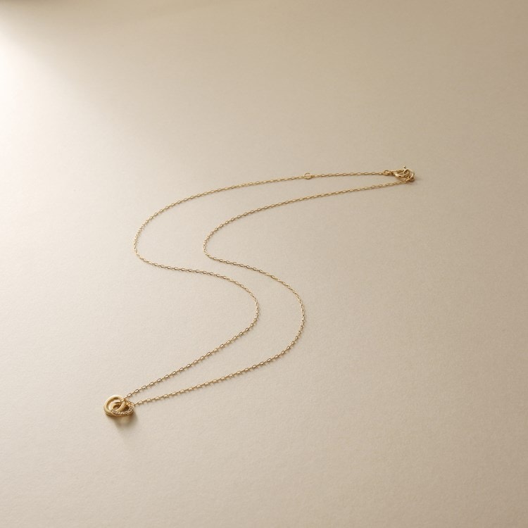 K18ダイヤモンド ダブルサークル ネックレス(ネックレス K18ダイヤモンド ダブルサークル ネックレス(ネックレス