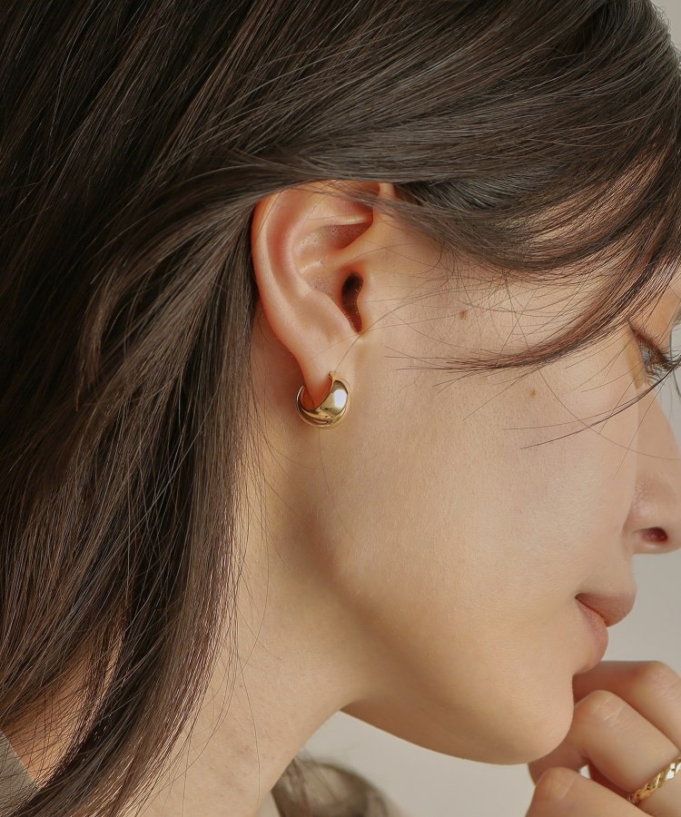 K10フォールディング フープピアス(ピアス) | COCOSHNIK K10フォールディング フープピアス(ピアス) | COCOSHNIK