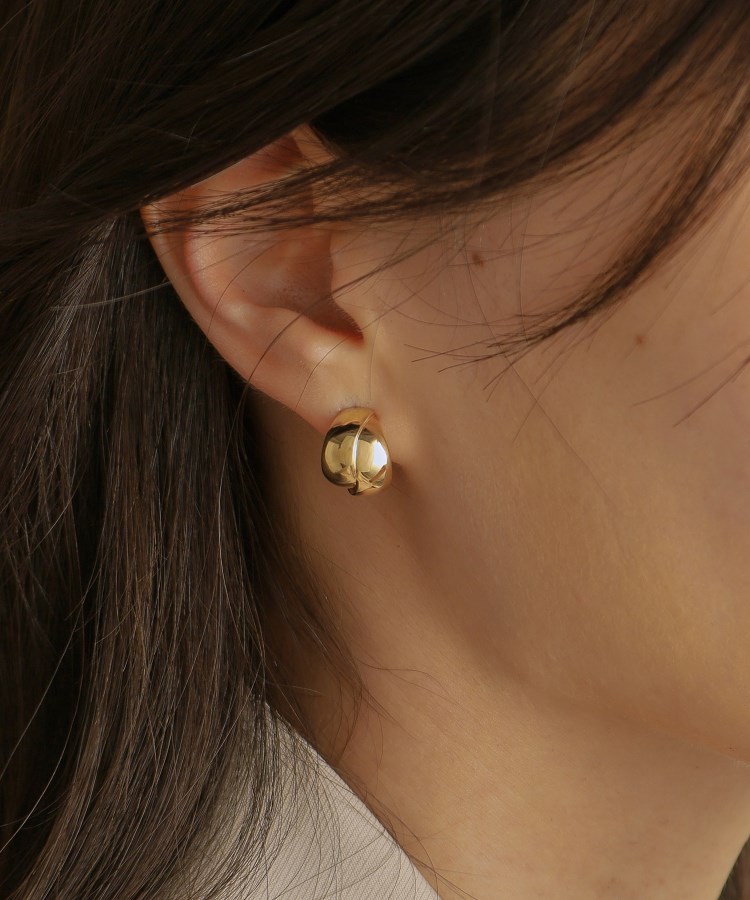 K10フォールディング フープピアス(ピアス) | COCOSHNIK K10フォールディング フープピアス(ピアス) | COCOSHNIK