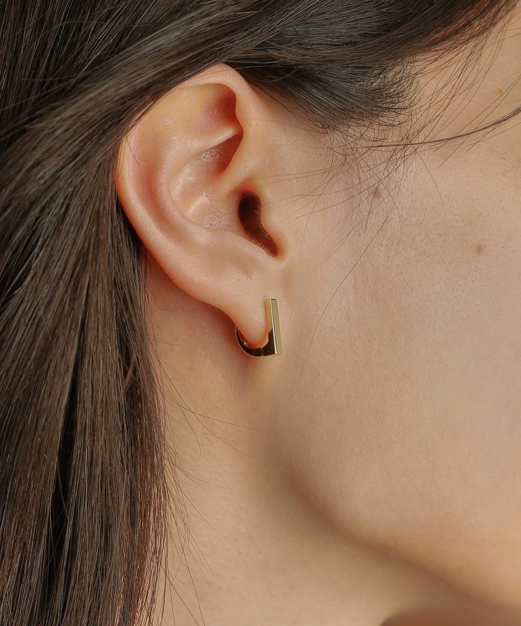 K18平打ちフープ ワンタッチピアス(ピアス) | COCOSHNIK K18平打ちフープ ワンタッチピアス(ピアス) | COCOSHNIK