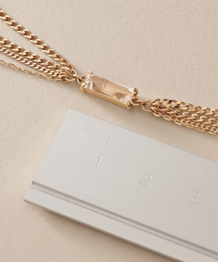 ココシュニック(COCOSHNIK)のK10クォーツ キヘイミックスチェーンフリンジ ネックレス5