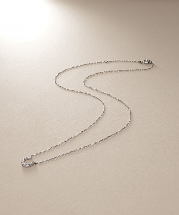 K10ダイヤモンド 馬蹄モチーフ ネックレス(ネックレス K10ダイヤモンド 馬蹄モチーフ ネックレス(ネックレス
