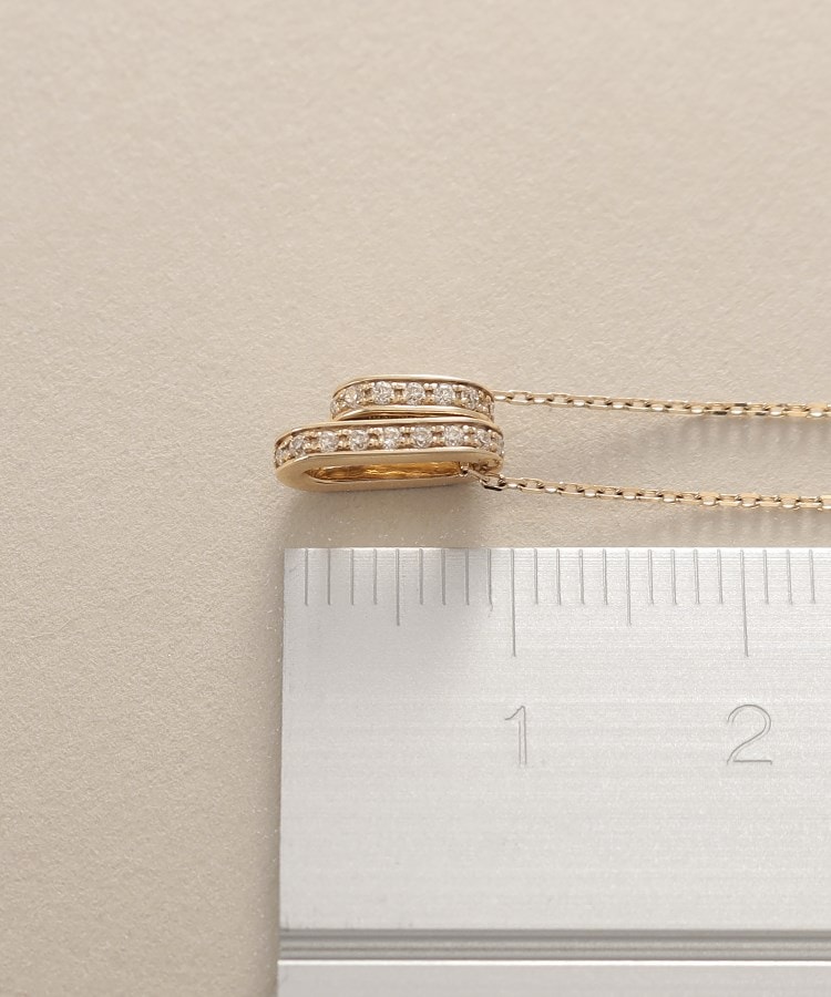 ココシュニック(COCOSHNIK)のK10【サステナブル】モアサナイトケーブルチェーンモチーフ ネックレス6