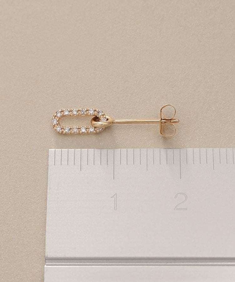 ココシュニック(COCOSHNIK)のK10ダイヤモンド ケーブルチェーンモチーフ スタッドピアス5
