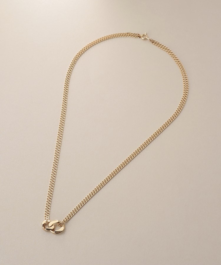 ココシュニック(COCOSHNIK)のK10キヘイモチーフダブルチェーン ネックレス4