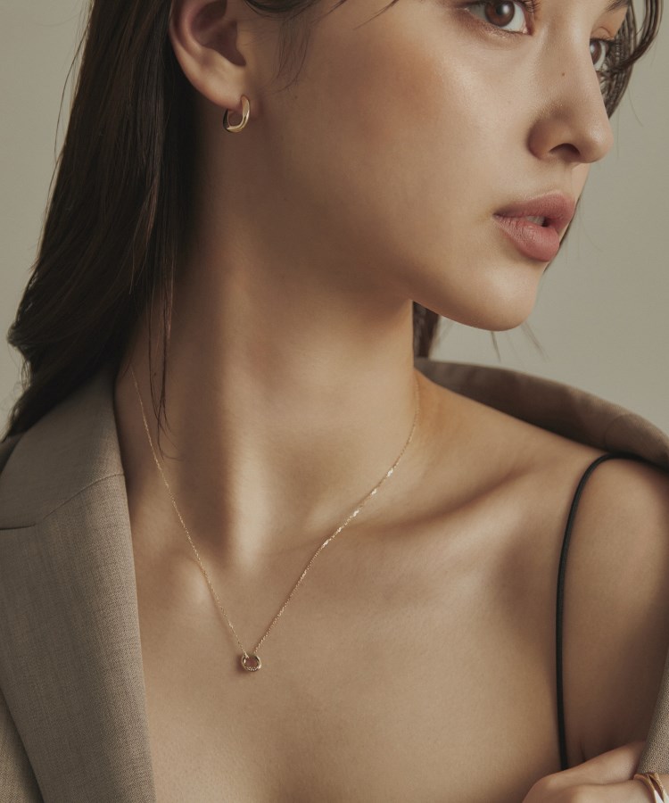 ココシュニック(COCOSHNIK)のK10ダイヤモンド キヘイモチーフ ネックレス10