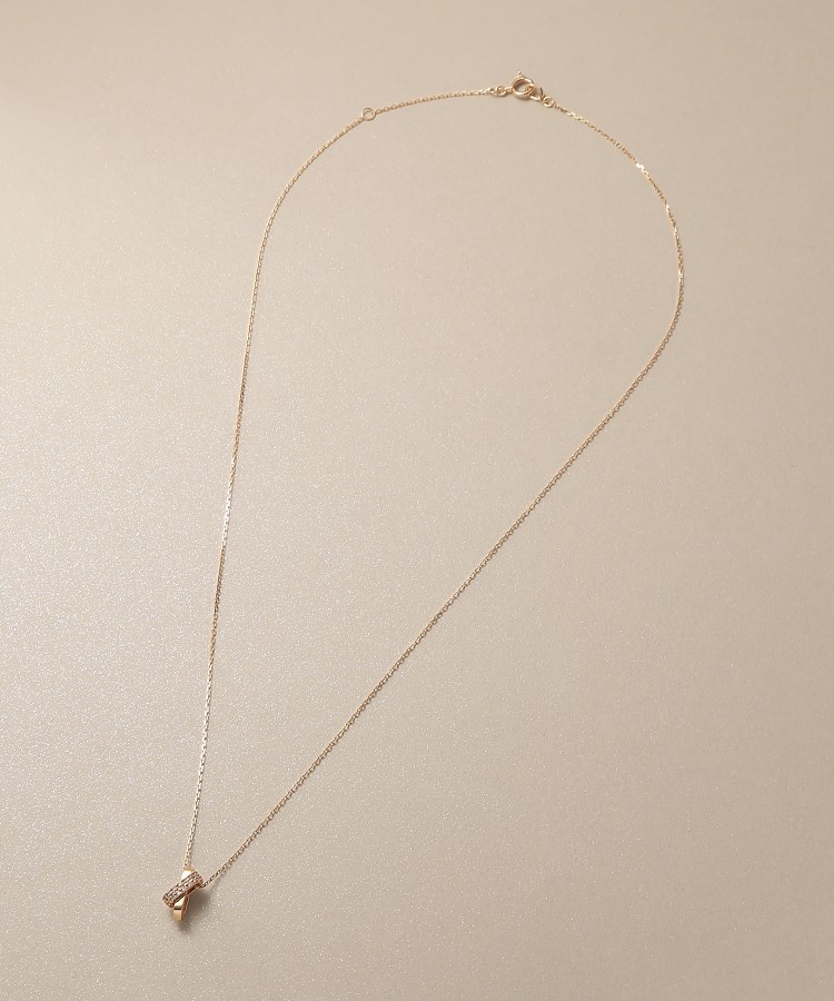ココシュニック(COCOSHNIK)のK10ダイヤモンド アシンメトリークロス ネックレス6