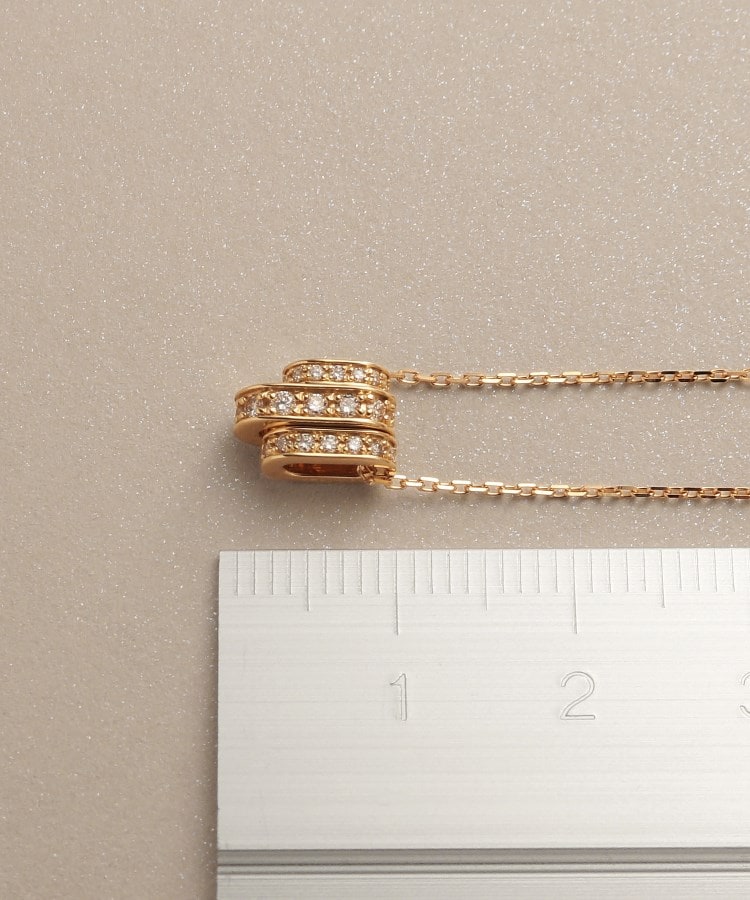 ココシュニック(COCOSHNIK)のK18ダイヤモンド ケーブルチェーンモチーフ ネックレス小6
