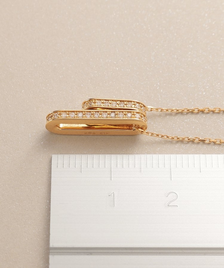 ココシュニック(COCOSHNIK)のK18ダイヤモンド ケーブルチェーンモチーフ ネックレス大6