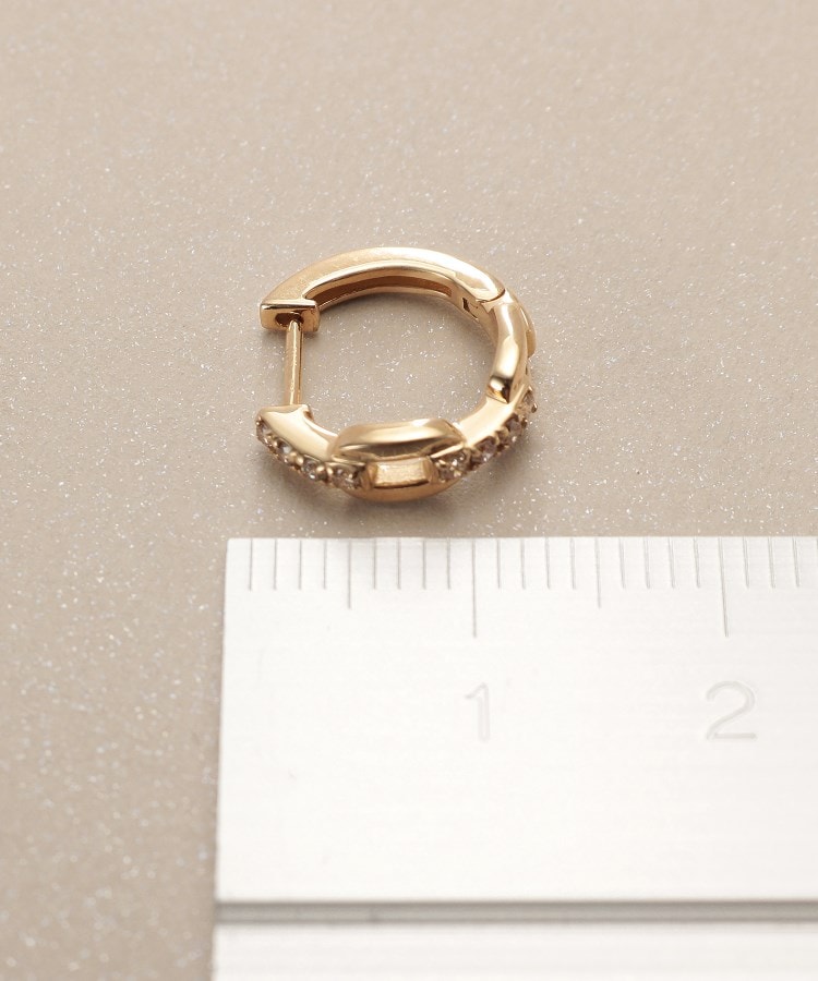 ココシュニック(COCOSHNIK)のK10ダイヤモンド ケーブルチェーンモチーフ 中折れピアス6