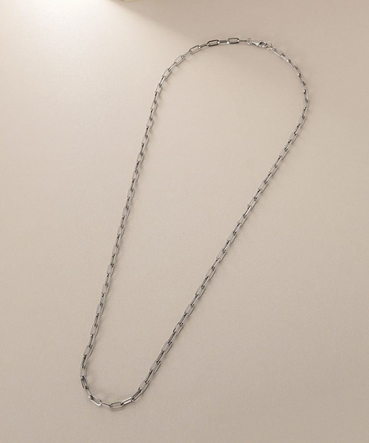 ココシュニック(COCOSHNIK)のプラチナ中空プリムケーブルチェーンL ネックレス（55cm）4