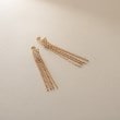 ココシュニック(COCOSHNIK)のK10キヘイミックスチェーンフリンジ スタッズピアス イエローゴールド(100)