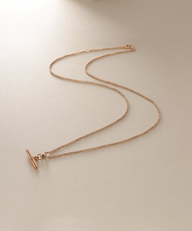 K10ダイヤモンド ロックモチーフ ネックレス（ネックレス