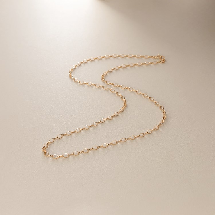 ココシュニック(COCOSHNIK)のK18甲丸カットケーブル ネックレス ネックレス
