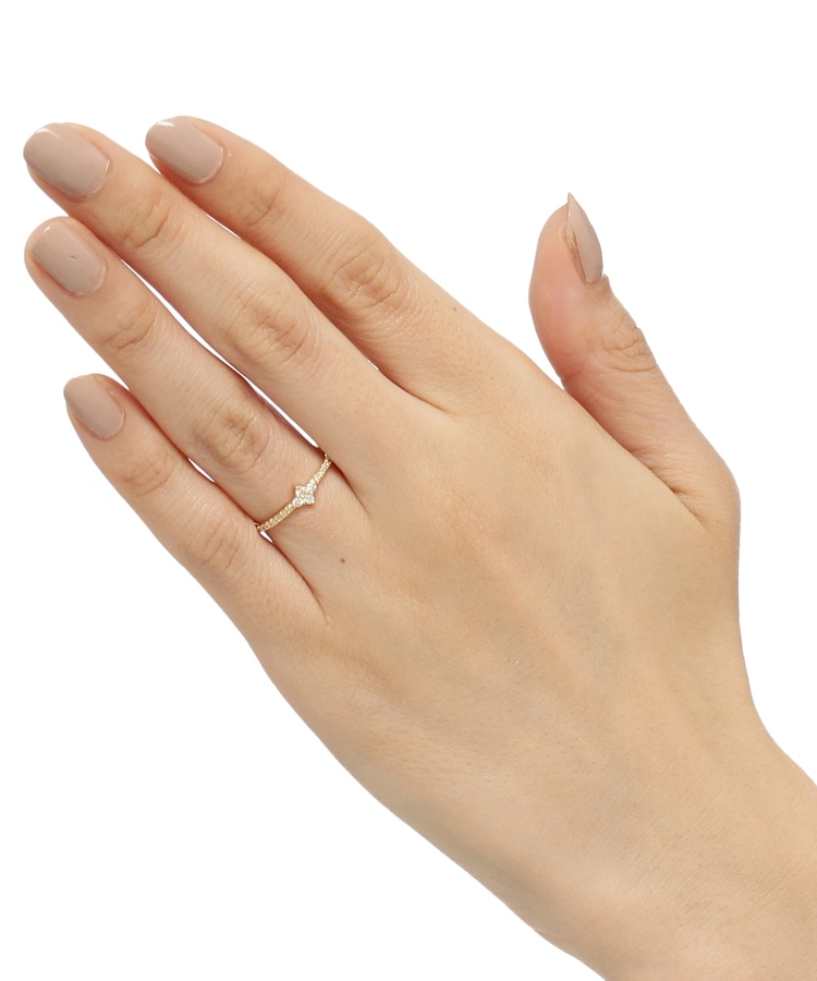 リング(指輪)K18      輝きの良い フラワー ダイヤモンド 0.50ct リング