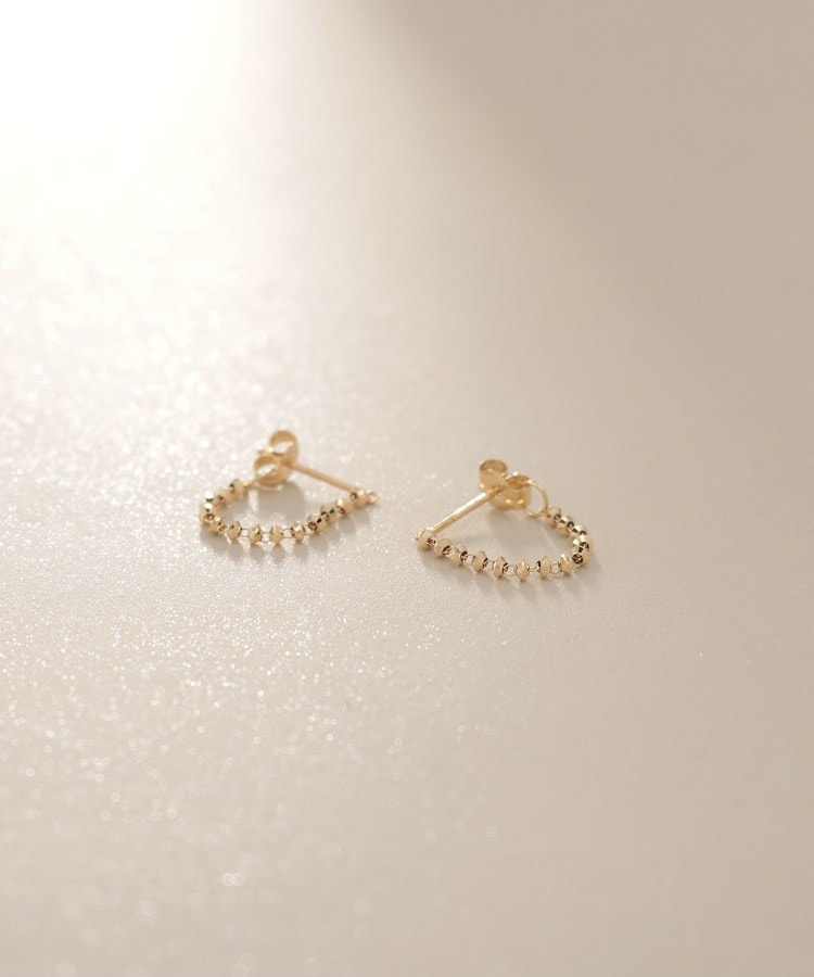 K18カットビーズチェーン フープスピアス(ピアス) | COCOSHNIK K18カットビーズチェーン フープスピアス(ピアス) | COCOSHNIK