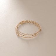 ☆セール☆形状記憶バングルブレス 2連 Z5371 ゴールドK18