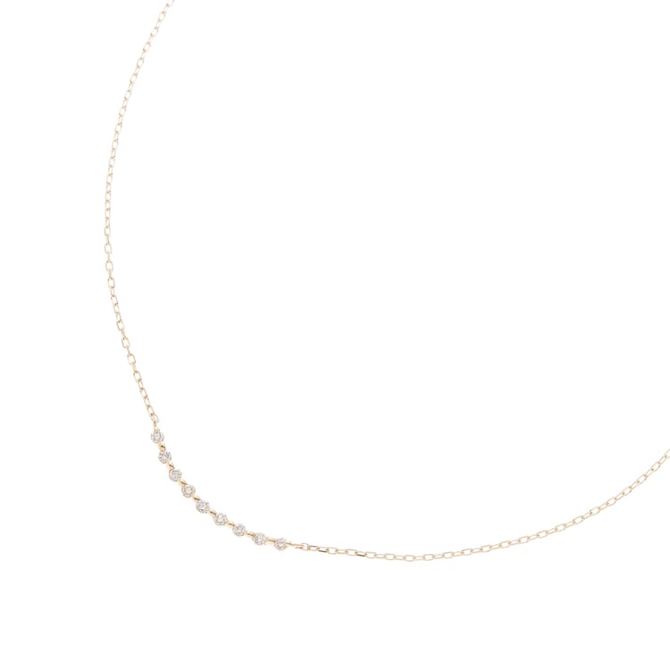 ココシュニック(COCOSHNIK)のK10ダイヤモンド ふせ込みアーチ9石 ネックレス ネックレス