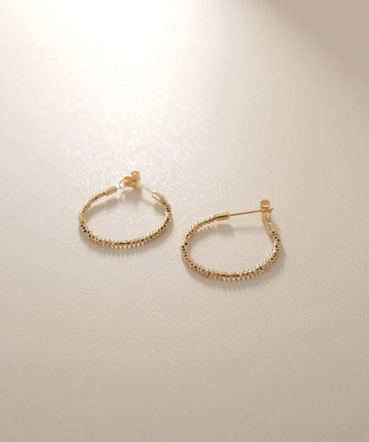 K18カットビーズ フープピアス(ピアス) | COCOSHNIK(ココシュ K18カットビーズ フープピアス(ピアス) | COCOSHNIK(ココシュ