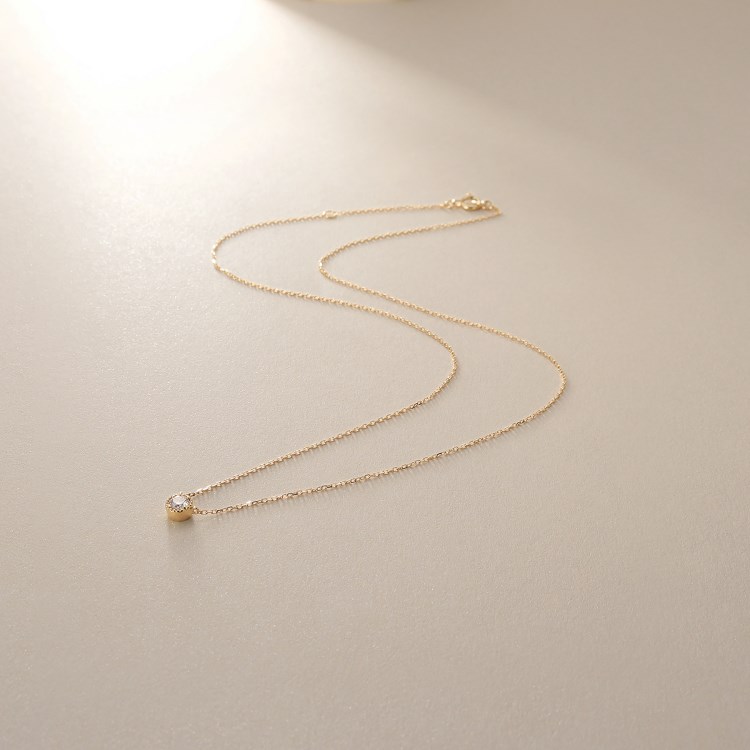 ココシュニック(COCOSHNIK)のK18ダイヤモンド フチミルネックレス（大） ネックレス