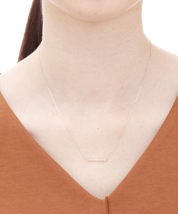 楽天市場】ダイヤモンド バー ネックレス 0.09ct K10 10金 10K