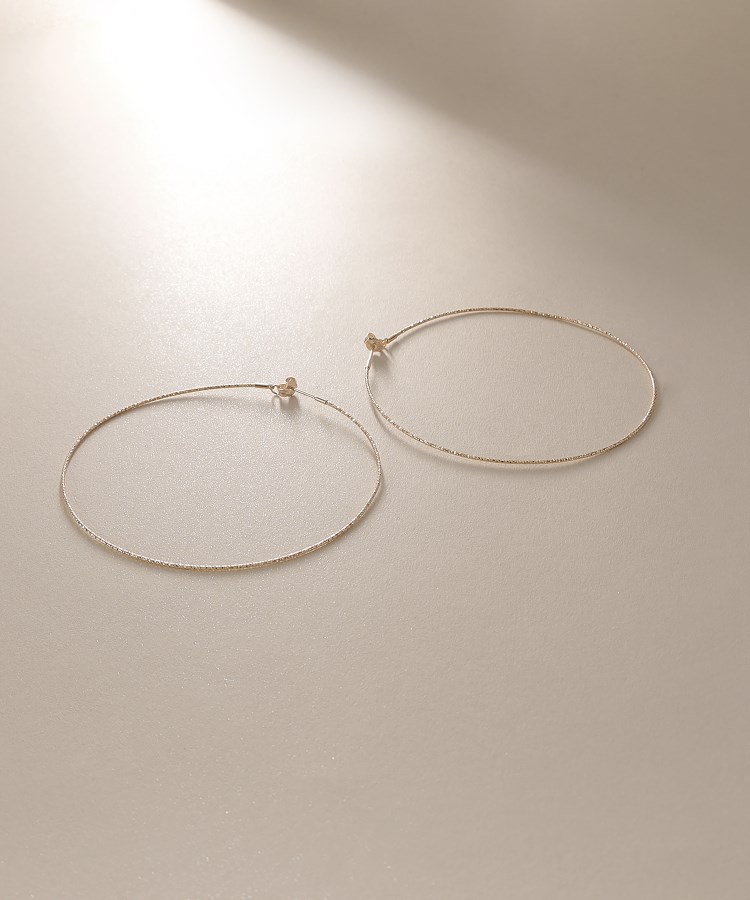 K10カット丸線 フープピアス(大)(ピアス) | COCOSHNIK K10カット丸線 フープピアス(大)(ピアス) | COCOSHNIK