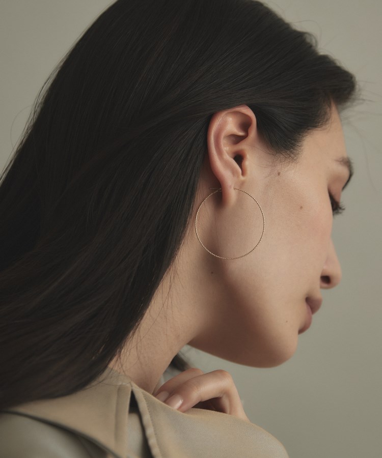 K10カット丸線 フープピアス(中)(ピアス) | COCOSHNIK K10カット丸線 フープピアス(中)(ピアス) | COCOSHNIK