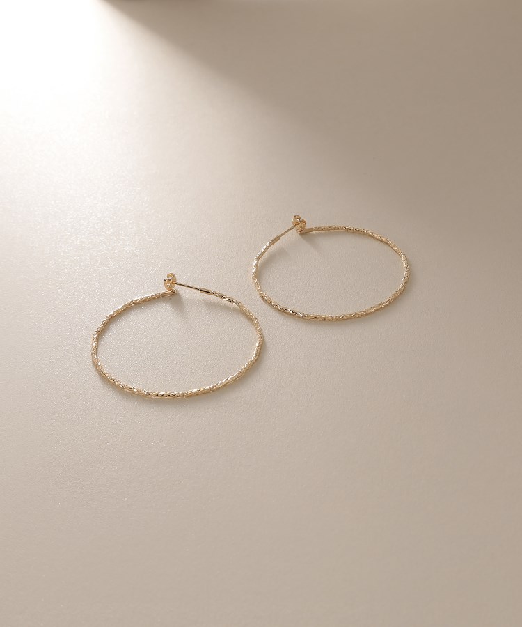 K18ミラーカットビーズ フープピアス(小)(ピアス K18ミラーカットビーズ フープピアス(小)(ピアス