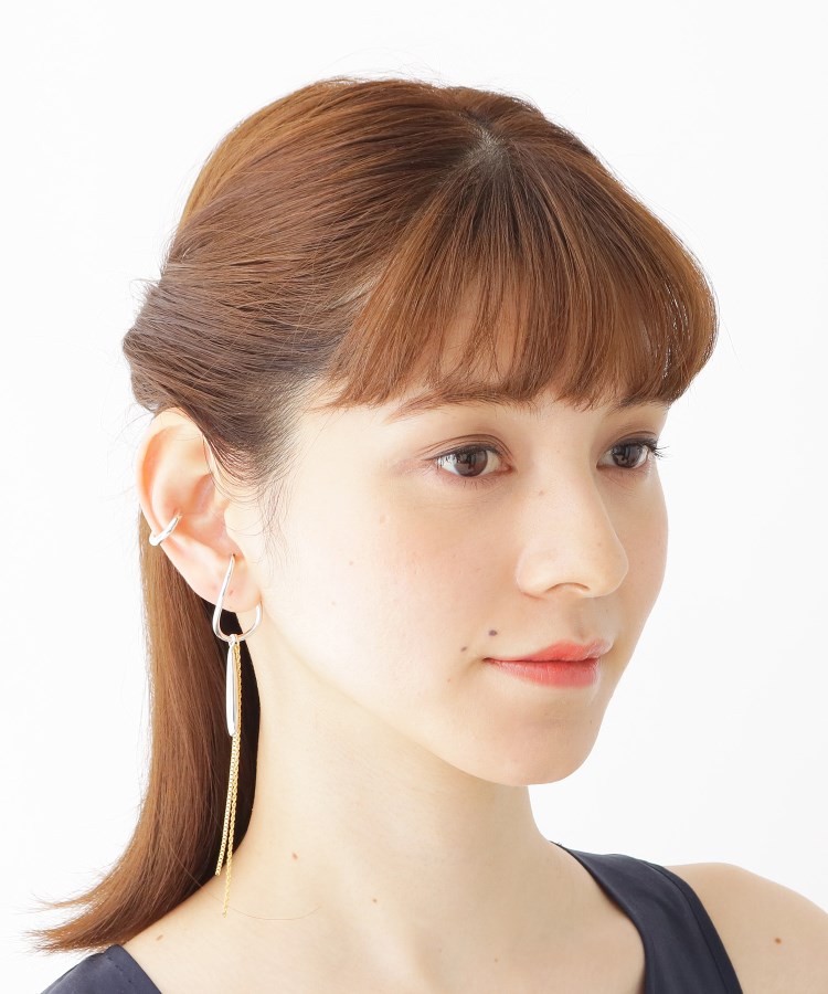 ラスティングシルバー ペアシェイプ イヤーカフチャーム